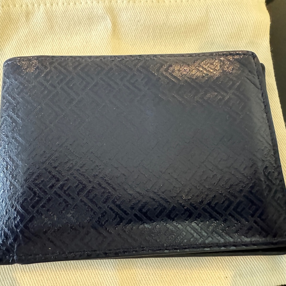 Mens Fendi Bifold Wallet Blue FF Micro Logo